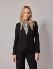 Hawes & Curtis Black Suit Jacket Size: 16 (UK 18)