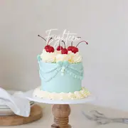 Silver & Opaque Layered Cake Topper - Eighteen