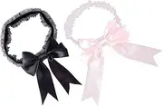 [FOMIYES] Lace Wedding Garters for Bride High Elasticity Garter Belts with Unique Bow Accent Bridal Accessories for Weddings Parties and Nightclubs