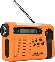Outdoor Emergency Radio Portable AM FM SW Radio Solar Powered Hand Crank with LED Flashlight 2000mAh Battery SOS Alarm ALKOY