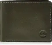 [Timberland] Men's Blue Genuine Leather Slim Bifold Wallet with Flip Out ID Pocket