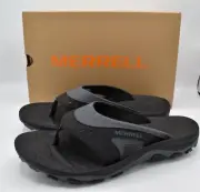 Merrell Mens Size 10 Huntington Sport Black Flip Flop Thong Sandals Shoes