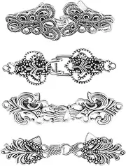[eMagTech] 4Pcs Metal Cardigan Clip Vintage Sweater Clip Retro Cloak Shawl Clips Retro Cardigan Clip Clothing Accessories for Women Lady Girls