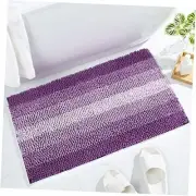 Purple Bathroom Rug Set 2 Piece, Chenille Non Slip Bath Mat Set, Absorbent