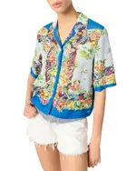 Maje Patterned Cropped Shirt