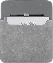 Sleeve Bag Suede Leather for 10.3" Remarkable 2 Paper Tablet (2020 Release), Portable Water Repellent Protective Case with Pen Loop and Magnetic Closure (Gray)
