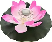XIASABA Solar Powered LED Color Changing Flower Light Floating Flower Lamp for Garden Pool and Pond Decoration, Outdoor Solar Light (Colorful Pink)