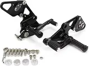 DEMULAX CNC Adjustable Rear Sets Rearset Footrest Foot Rest Pegs, for YAMAHA, MT-07 FZ-07 FZ MT 07 FZ07 MT07 2013-2020 2016 2017 2018 2019 Motorcycle Rider Pegs(Black)