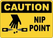 OSHA CAUTION: NIP POINT| Laminated Vinyl Decal Sticker Label