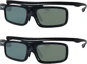 3D Glasses, Active Shutter Rechargeable Eyewear for 3D DLP-Link Projectors Acer, BenQ, Optoma, Viewsonic, Philips, LG, Infocus, NEC, Jmgo, Vivitek, Cocar, Toumei - Pack of 2