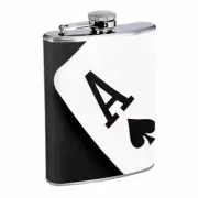 Ace Card Em1 Flask 8oz Stainless Steel Hip Drinking Whiskey