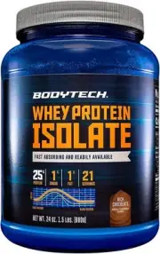 BodyTech Whey Protein Isolate Powder - with 25 Grams of Protein per Serving & BC