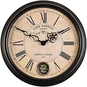 Outdoor Garden Wall Clock, Retro Silent Quartz Clock Garden Clocks Outdoor Waterproof Swing Nostalgic Clock Outside Clock Outdoor Wall Clock Indoor Outdoor Decoration Metal 18 Inch