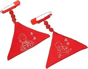 [DEARMAMY] Chinese Fortune Bags Chinese Protection Charm Decorations Moon Moon Pendant Triangle Omamori Gold Ornaments Japanese Decor Lucky Amulet Knot Necklace Satin Red
