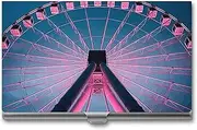 [LQPMNK] Metal Card Case, Large Ferris Wheel Print Professional Card Case Premium Card Case Lightweight Card Holder Pocket Card Case, Style