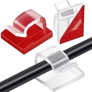 50 PCS Adhesive Cable Clips Upgraded Wall Wire Clips for Cable Management Strong Cord Clips Wire Holders for The Wall Under Desk