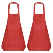2pcs Kitchen Cooking Aprons Art Aprons Pottery Artist Painting Apron Bright Red