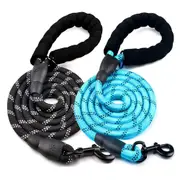 2 Pack Strong Leash Pet Reflective Leash For Small Medium Large Dog-Black&Blue