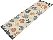 PDZRMY Dog Paws Pattern Washable Runner Rug 2’ x 6’ Non-Slip Kitchen Runner Rug for Hallways Entryway Bedroom Living Room Floor Carpet Runner- Soft Thin Mat for Family Pet