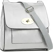 [AOSSTA] Women's Cross-Body Bags Leather Large/Medium Twist Lock Cross Body Messenger Bag Turnlock Shoulder Bag