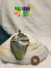 Green Agate Slice Pendant