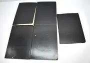 Lot of 5 JournalBooks Hardcover Notebooks BRANDED Black Journals Ruled Sheets
