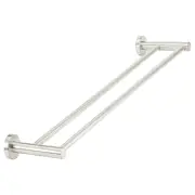 Round Double Towel Rail 600mm, PVD Brushed Nickel
