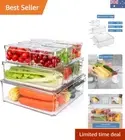10-Piece Stackable Fridge Organizer Bins for Fresh Food Storage & Display