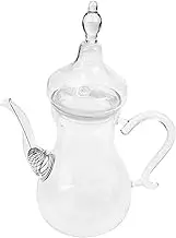 PEPLAYTAL Transparent Heat Resistant Glass Tea Pot Middle East Style Teapot with Removable Infuser for Loose Leaf and Blooming Tea for Home and Office Use