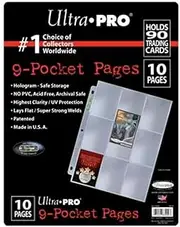 Ultra Pro Retail Pocket Page for Standard Size Cards with 9-Pocket Pages, 10-Piece Set