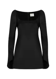 Khaite Tate Satin Mini Dress - Black - 6 (UK10 / S) 6 (UK10 / S)
