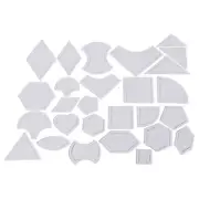 27Pcs Mixed Handmade Quilt Templates Tools Patchwork Quilter Quilting Supply