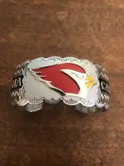 Native American Navajo Mens Bracelet Arizona Cardinals Cuff Nice Workmanship #B
