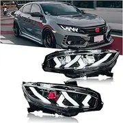 Headlights Assembly 10th Gen Sedan Hatchback Type R Sport EX Hatch FK7 FK8 Startup Front Lamps Compatible With Civic 2016-2021