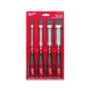 Milwaukee, Set 4 Chisels Board Rounded Off for Wood Steel Highest Quality