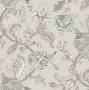 Wallpaper Aqua Gray Taupe Beige Jacobean Floral on Taupe Faux , 56 sq ft Bolt