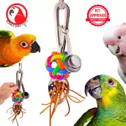 Bonka Bird Toys 1976 Spaghetti Leather Stainless Noise Maker Parrot Cage Toy Pet
