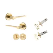 Iver Como Door Lever Handle on Round Rose Privacy Kit