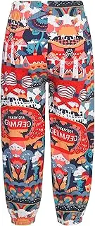 [FEESHOW] Girls Hippie Pants Bohemian Harem Pants Loose Boho Pants Baggy Yoga Pilates Bottoms Dancewear