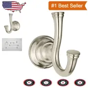 Durable Brushed Nickel Towel and Robe Hook - Hassle-Free Wall Installation