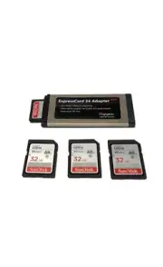 128GB (4X32GB) Sandisk SD & Expresscard Adapter for SONY SXS Pro application