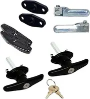 Universal Truck Cap Locking T-Handle Complete Matching Set (One Counter Clockwise & One Clockwise) | Includes a Set of Keys & Lock Socks | THANDLEPKG, Black