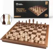 Chess Set 17" X 17" Wooden Chess Set - Large Chess Board Set, Unique Chess Game