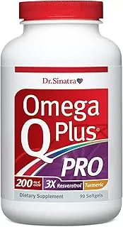 Dr. Sinatra’s Omega Q Plus PRO – Professional Strength Heart and Healthy Aging Support with 200 mg of CoQ10 and 90 mg of Resveratrol for Boosted Blood Flow and Optimal Cellular Energy Production
