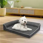 Pawz Orthopedic Dog Bed Memory Foam Cushion Cat Calming Mattress Washable M Grey