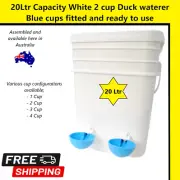 Chicken feeder 20 LTR Pail BLUE CUP Water System GRAVITY Fill 2 Cup w/FREE STAND