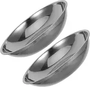 MOKKHNB 2pcs Stainless Steel Weighing Bowl Versatile Kitchen Scale Tray for Accurate Ingredient Measurements Mixing and Serving Sleek Design for Easy Cleaning