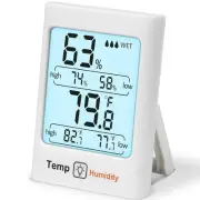SZHLUX Digital Hygrometer & Thermometer - Accurate Indoor Humidity & White