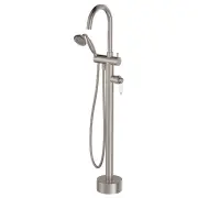 Eleanor Floor Mixer &amp; Shower, Brushed Nickel &amp; Ceramic