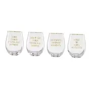 Barware Hydration Stemless Wine Glasses Dear Santa